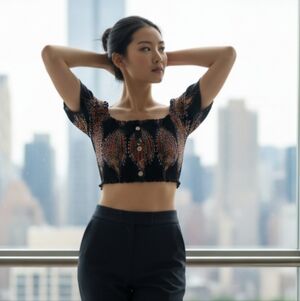 Elegant Black Paisley Women's Blouse